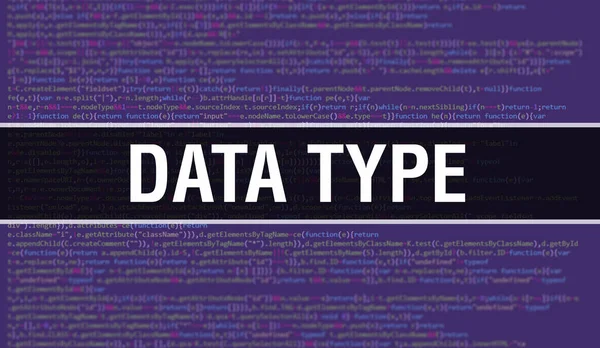 Conceito Tipo Dados Com Partes Aleatórias Código Programa Tipo Dados — Fotografia de Stock