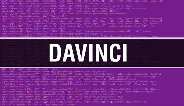 Davinci Com Tecnologia Abstrata Código Binário Background Digital Dados Binários — Fotografia de Stock