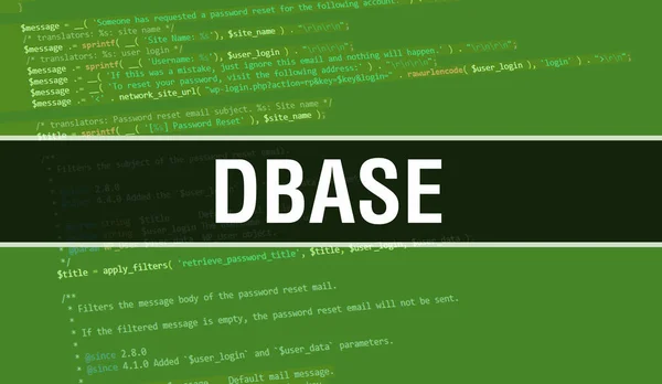 Conceito Dbase Com Partes Aleatórias Programa Code Dbase Texto Escrito — Fotografia de Stock
