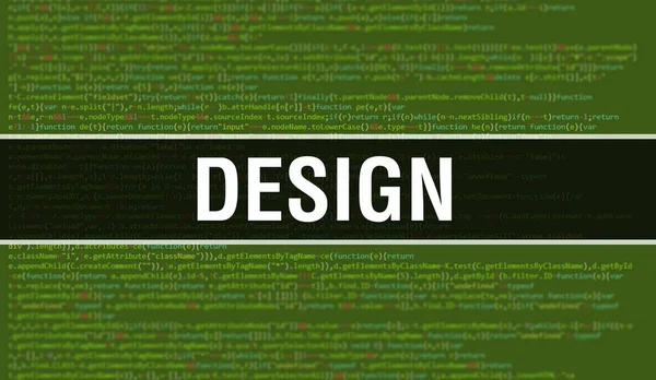 프로그램 코드의 Random Parts Program Code 디자인 개념이다 프로그래밍 코드의 — 스톡 사진