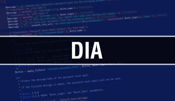 Dia Concept Random Parts Program Code Dia Κείμενο Γραμμένο Κώδικα — Φωτογραφία Αρχείου