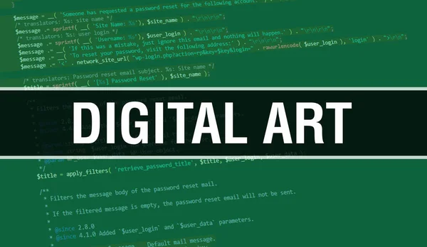Conceito Arte Digital Com Partes Aleatórias Código Programa Texto Arte — Fotografia de Stock