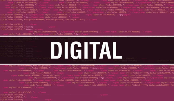 Digital Mit Binärcode Digitaler Technologie Hintergrund Abstrakter Hintergrund Mit Programmcode — Stockfoto