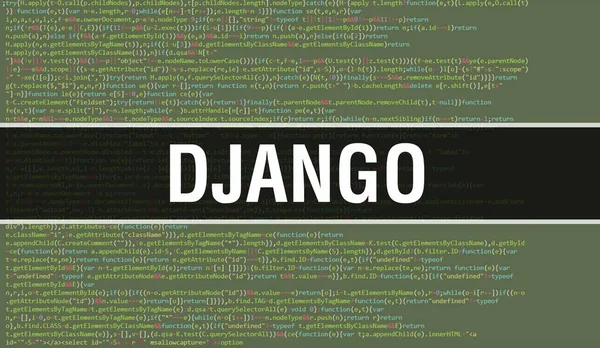 Django Met Abstract Technologie Binary Code Achtergrond Digitale Binaire Data — Stockfoto