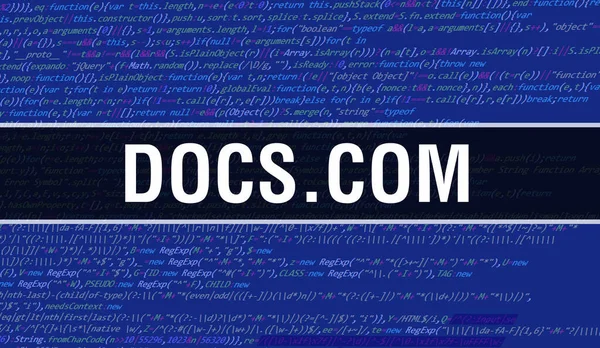 Docs Com Szöveget Írt Programozási Kód Elvont Technológiai Háttér Szoftverfejlesztő — Stock Fotó