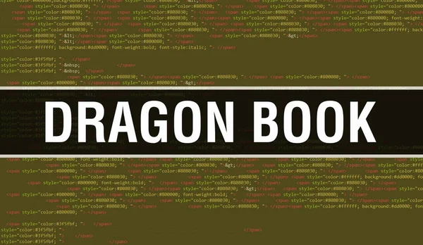 Dragon Book Binary Code Digital Technology Background 프로그램 코드와 드래곤 — 스톡 사진