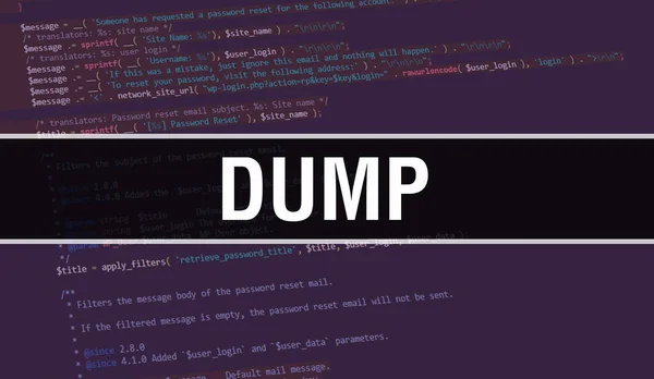 Konsep Dump Dengan Random Parts Program Teks Code Dump Yang — Stok Foto