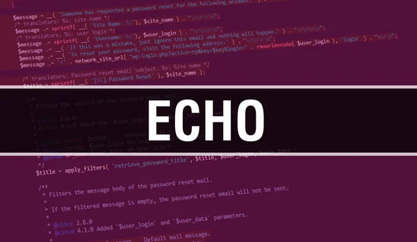 Echo Concept Met Random Parts Program Code Echo Tekst Geschreven — Stockfoto