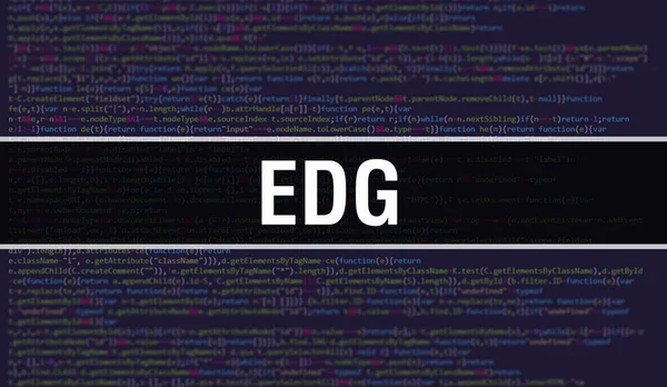 Edg Koncept Náhodnými Částmi Programového Kódu Edg Programovacím Kódem Abstraktní — Stock fotografie