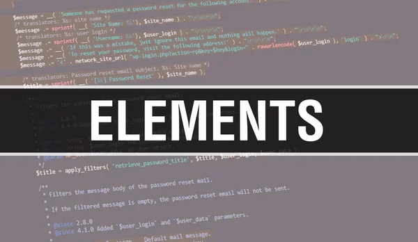 Elements Concept Random Parts Program Code Elements Text Written Programming — Zdjęcie stockowe