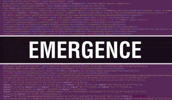 Illustration Des Emergenzkonzepts Mittels Code Für Die Entwicklung Von Programmen — Stockfoto