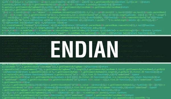 Endian Concept Random Parts Program Code Endian Программным Кодом Технологическим — стоковое фото
