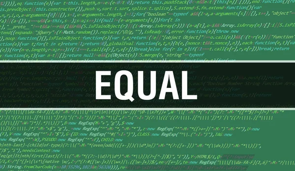 Equal text written on Programming code abstract technology background of software developer and Computer script. Equal concept of code on computer monitor. Coding Equal programming websit
