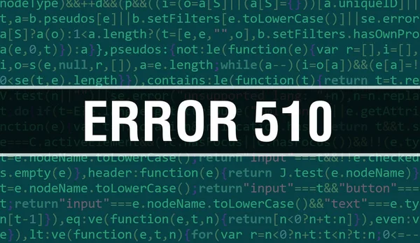 Fout 510 Tekst Geschreven Programmeercode Abstracte Technologie Achtergrond Van Software — Stockfoto