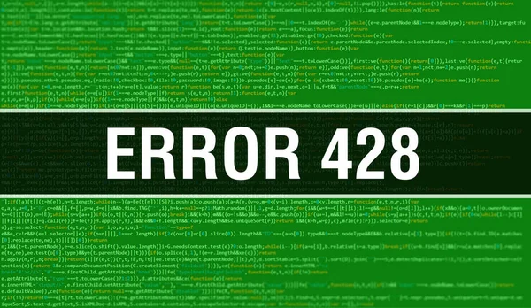 Chyba 428 Koncepce Náhodnými Částmi Programového Kódu Chyba 428 Text — Stock fotografie