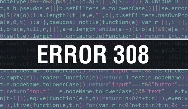 Erro 308 Texto Escrito Código Programação Abstrato Tecnologia Fundo Desenvolvedor — Fotografia de Stock