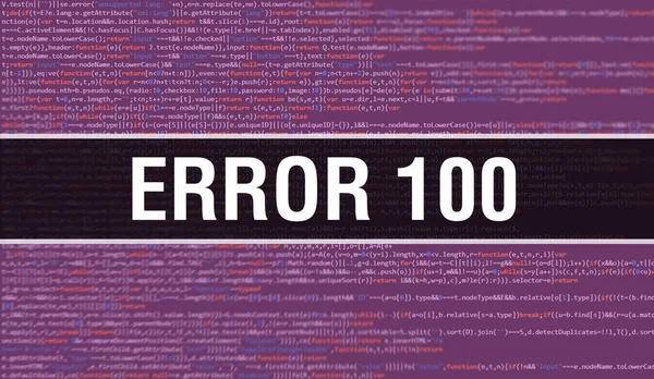 Error 100 Concepto Ilustración Utilizando Código Para Desarrollo Programas Aplicaciones — Foto de Stock