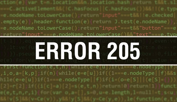 Error 205 Con Tecnología Abstracta Fondo Código Binario Datos Binarios — Foto de Stock