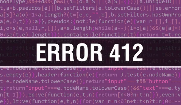 Ошибка 412 Текст Написанный Программном Коде Абстрактной Технологии Фон Разработчика — стоковое фото