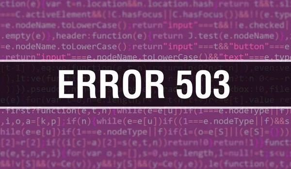 Error 503 Con Tecnología Abstracta Fondo Código Binario Datos Binarios — Foto de Stock