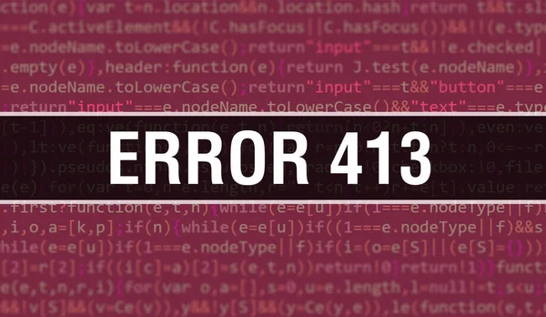 Erro 413 Com Tecnologia Abstrata Código Binário Background Digital Dados — Fotografia de Stock