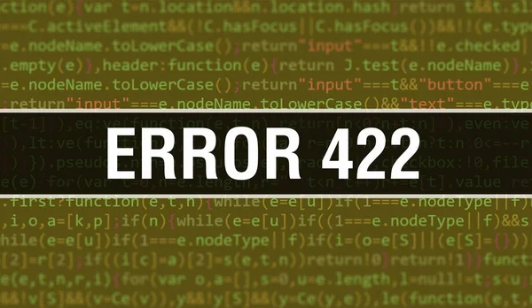Erro 422 Com Tecnologia Abstrata Código Binário Background Digital Dados — Fotografia de Stock