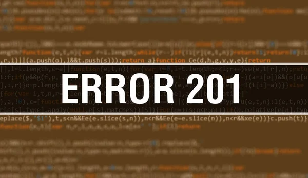 Error 201 Цифровою Технологією Подвійного Коду Абстрактний Фон Програмним Кодом — стокове фото