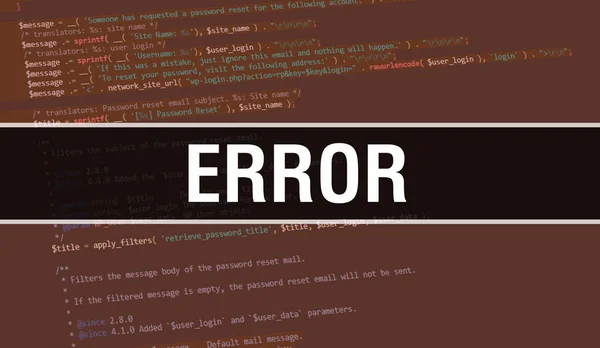 Koncepcja Błędu Random Parts Program Code Tekst Błędu Napisany Programowanie — Zdjęcie stockowe
