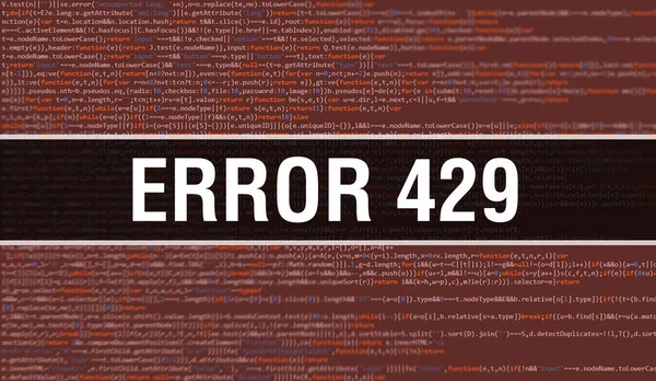 Error 429 Concept Illustration Using Code Developing Programs App Error — Stock Photo, Image