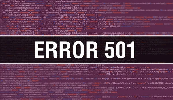 Error 501 Concepto Ilustración Utilizando Código Para Desarrollo Programas Aplicaciones — Foto de Stock