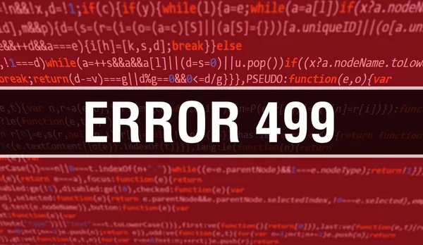 数字爪哇代码文本的错误499 错误499和计算机软件编码向量的概念 编程编码脚本Java 屏幕插画中带有错误499的数字程序代码 — 图库照片