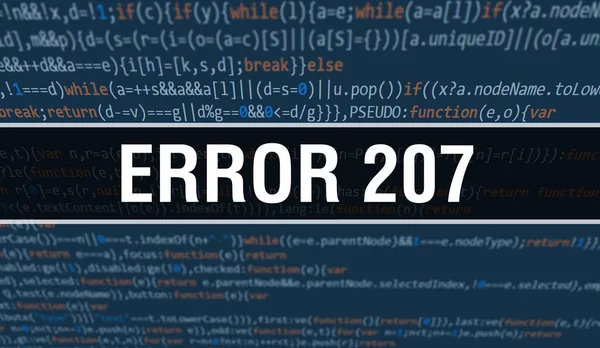 Erro 207 Com Texto Código Java Digital Erro 207 Conceito — Fotografia de Stock