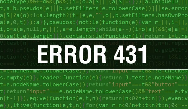 Fout 431 Tekst Geschreven Programmeercode Abstracte Technologie Achtergrond Van Software — Stockfoto