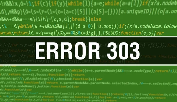 Fout 303 Met Digitale Java Code Tekst Fout 303 Computer — Stockfoto