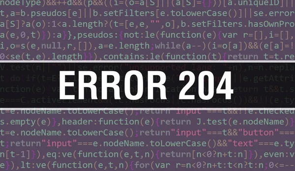 Error 204 Texto Escrito Código Programación Abstracta Tecnología Fondo Desarrollador —  Fotos de Stock