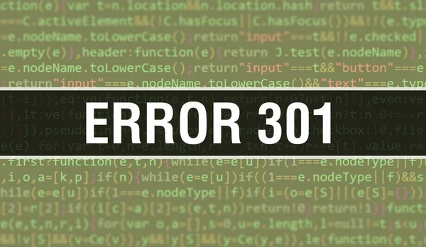 Error 301 Con Tecnología Abstracta Fondo Código Binario Datos Binarios —  Fotos de Stock