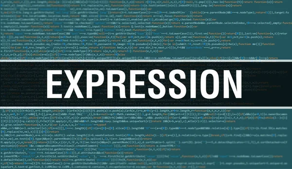 Expressie Concept Met Random Parts Program Code Expressie Tekst Geschreven — Stockfoto