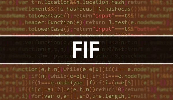 プログラムコードの乱数部分でのFif概念 ソフトウェア開発者とコンピュータスクリプトのプログラミングコード抽象技術の背景を持つFif Fifの背景 Conep — ストック写真