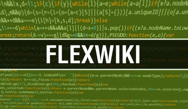 Flexwiki Med Digital Javakod Text Flexwiki Och Datorprogram Kodning Vektor — Stockfoto