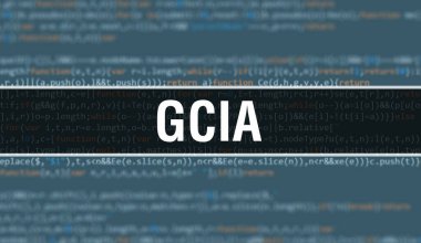 İkili kodlu dijital teknoloji geçmişi olan GCIA. Program kodu ve GCIA ile soyut bir geçmiş. Programlama ve kodlama teknolojisi geçmişi. Program listeli GCIA