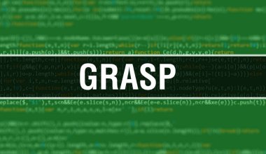 Programın Rasgele Parçaları ile GRASP konsepti. Programlama kodunun soyut teknoloji arka planına sahip GRASP yazılım geliştiricisi ve Bilgisayar betiği. GRASP Arka plan consepsi