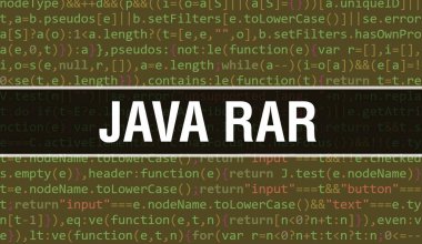 Dijital Java kod metni ile Java RAR. Java RAR ve Bilgisayar yazılım kodlama vektör kavramı. Java betiği programlanıyor, ekranda Java RAR olan dijital program kodu