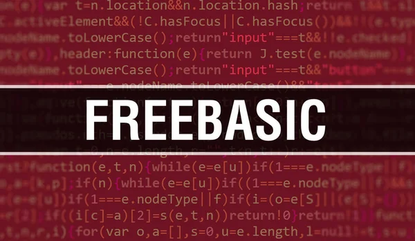 Conceito Freebasic Com Partes Aleatórias Código Programa Freebasic Com Código — Fotografia de Stock
