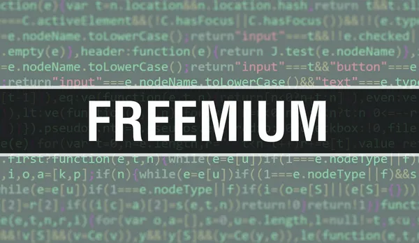Freemium Com Tecnologia Abstrata Código Binário Background Digital Dados Binários — Fotografia de Stock