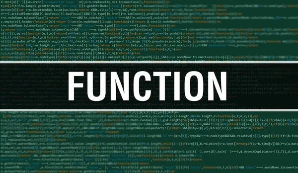 Függvény Koncepció Illusztráció Kóddal Programok Alkalmazások Fejlesztéséhez Funkció Weboldal Kód — Stock Fotó