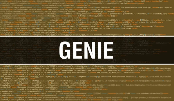 Genie Concept Random Parts Program Code Genie Text Written Programming — Fotografia de Stock