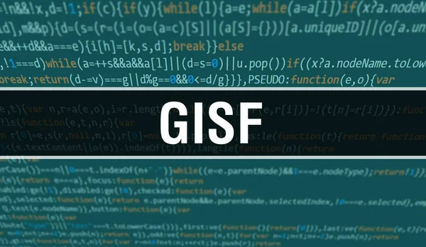 디지털 텍스트를 Gisf Gisf 컴퓨터 소프트웨어 프로그래밍 스크립트 Java 디지털 — 스톡 사진