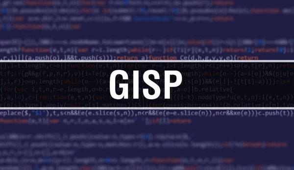 Gisp Com Fundo Tecnologia Digital Código Binário Antecedentes Abstratos Com — Fotografia de Stock