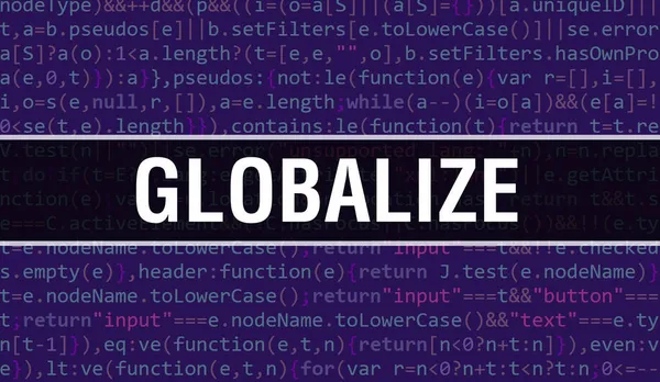 Globalizar Texto Escrito Código Programação Abstrato Tecnologia Fundo Desenvolvedor Software — Fotografia de Stock