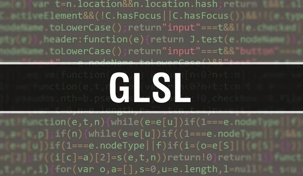 Glsl 컨셉트와 Random Parts Program Code Glsl 프로그래밍 코드의 추상적 — 스톡 사진